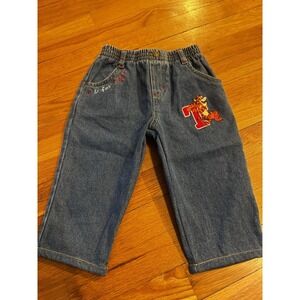 Vintage Tigger T Is For Tigger Embroidered Stretch Denim Jeans Sz 18M Unisex 90s